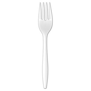 P1203W/PPFB25W White Medium  Weight Polypropylene Forks 