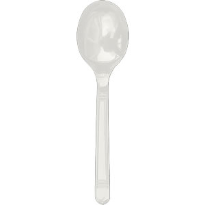 P4405W White Soup Spoons 
Medium Heavy Weight 
Polypropylene (Bulk) - 1000