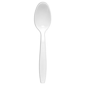 S2601W White Heavy Weight  Polystyrene Spoons (Bulk) -