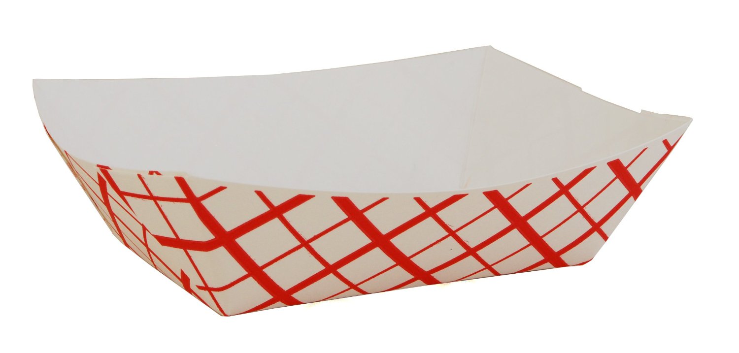 0433 Red Check 10 lb. Food Trays - 250(2/125)