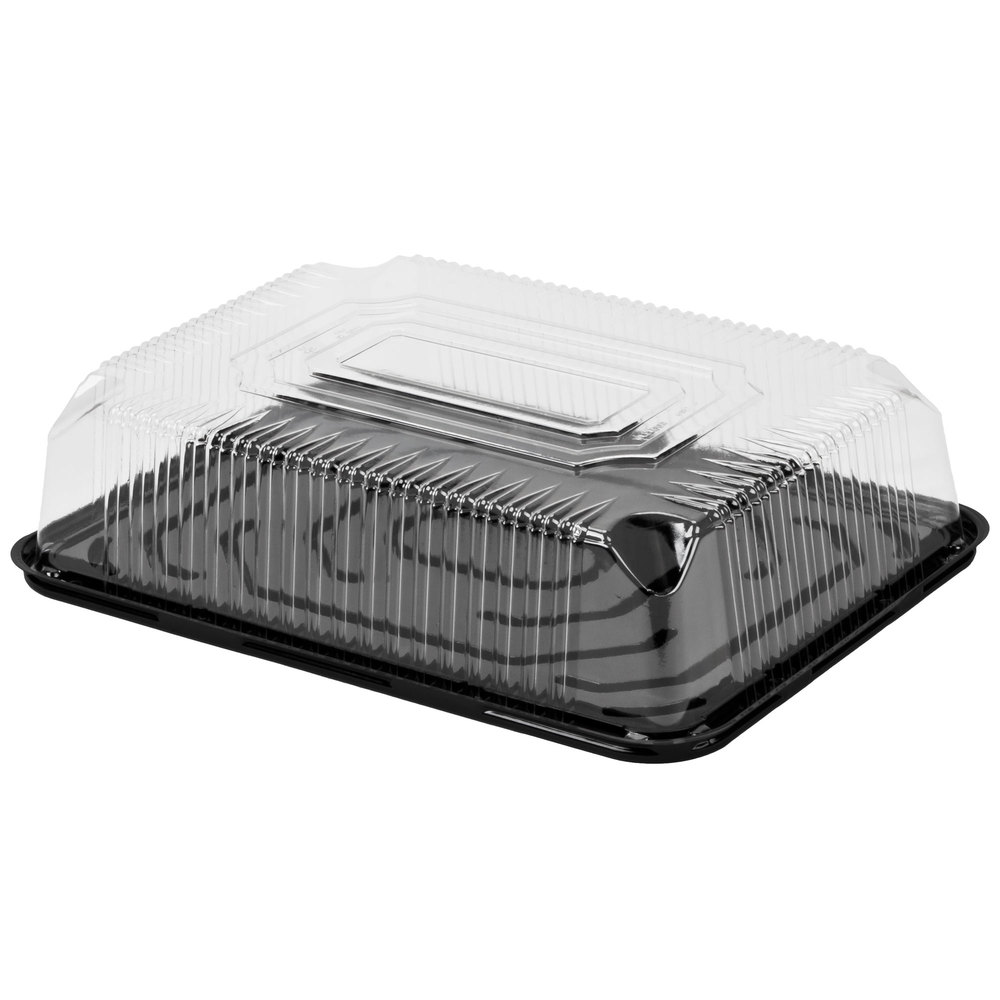 G83-1 1/4 Sheet Cake Black Base with Low Dome - 80