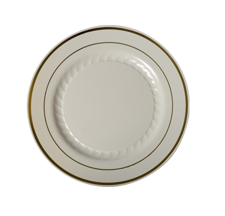 506-BO Ivory 6&quot; Plates with
Gold Trim - 150(10/15)