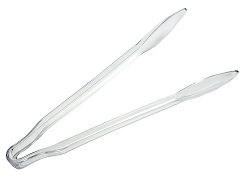 3312-CL Clear 12&quot; Plastic Serving Tongs - 48