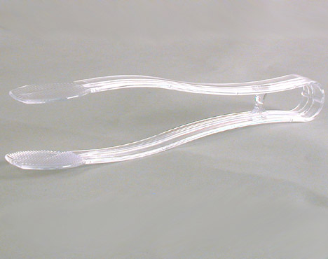 3309-CL Clear 9&quot; Plastic Serving Tongs - 48