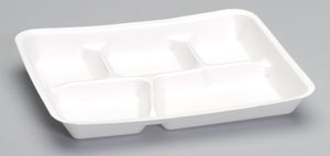 10500 White 5-Comp Foam
School Lunch Trays - 500
(4/125)