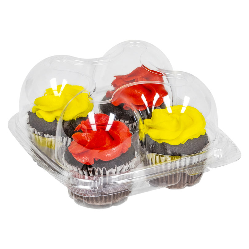 IP404 Clear PET 4-Count Cupcake Container - 225