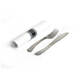 720-SV Rolled Silver Fork &amp; 
Knife Cutlery Kit - 100