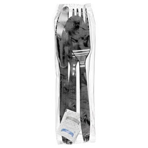 6KS601B Black Heavy Weight  Polystyrene Fork, Knife, 