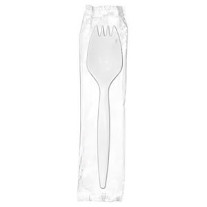 P5203FW White Medium Weight
Polypropylene Individually
Wrapped Sporks - 1000