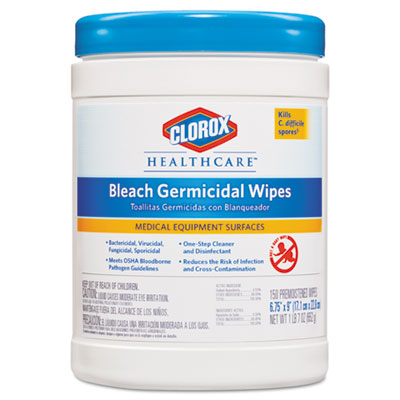 CLO30577CT Clorox Bleach
Germicidal Wipes - 6 (6/150)