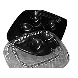 I15P Black 6 Ct. Deviled Egg Trays with Dome Lid - 416