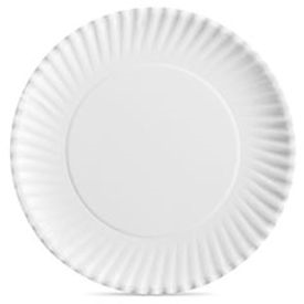 PP9GREWH 9&quot; White Uncoated 
Paper Plates - 1000(10/100)