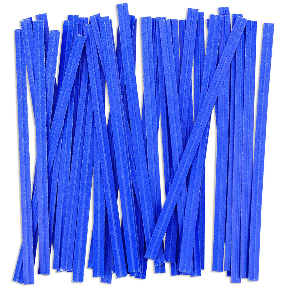 M4PAB Blue 4&quot; Paper Wire Twist Ties -  500