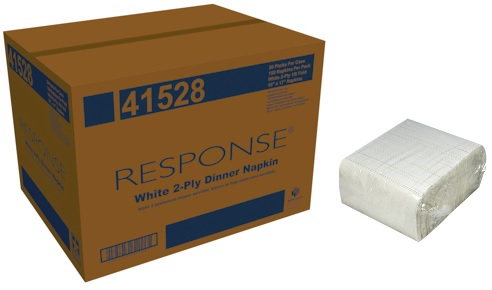 DN201502V White 15&quot; x 17&quot;  2-Ply Dinner Napkin 1/8 