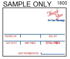 1800 Hobart SP80/SP1 UPC
Thank You Labels - 20400
(16/1275)