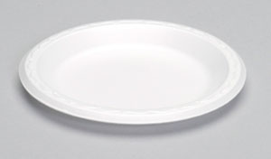 LAM07 7&quot; White Laminated Foam Plate - 1000 (8/125)