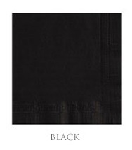 501-116 Black 2 Ply 10x10 1/4 Fold Beverage Napkin -