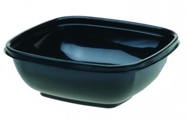 94080B50 80 oz. Black Square Bowls - 50