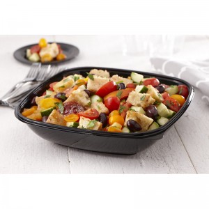 94160B50 160 oz. Black Square Bowls - 50