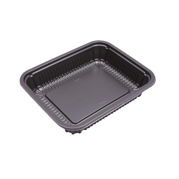 24RO-M-04 Black 24 oz. Oblong Ribber Microfine Casserole