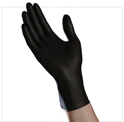 ZPBN1250 Small Black Nitrile  Exam owder Free Gloves - 1000 