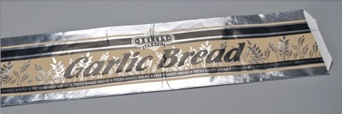 300861 5.25&quot; x 3.25&quot; x 20&quot; Foil &quot;Garlic&quot; Bread Bag - 500