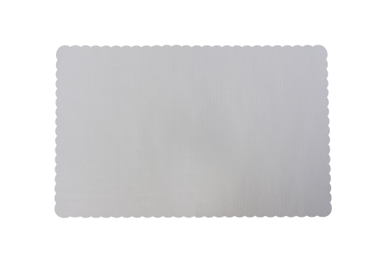 201-001 10x14 White Bond Scalloped Edge Placemat - 1000