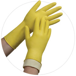 LXL6500 Ex-Large Yellow Flocklined Dish Gloves - 12