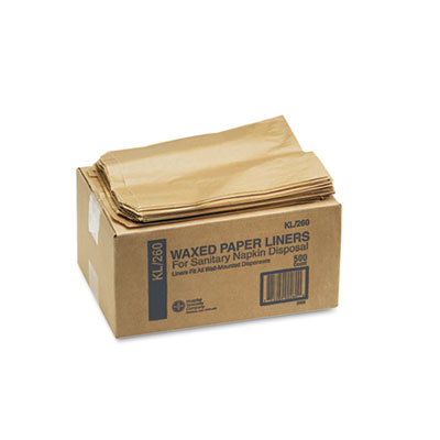 KL260 Kraft Sanitary Recepticle Napkin Liners 7.5&quot;