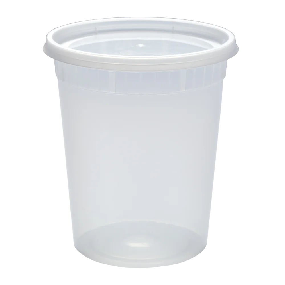 DC32240C Clear 32oz. Injection  Mold Deli Containers w/ Lids - 